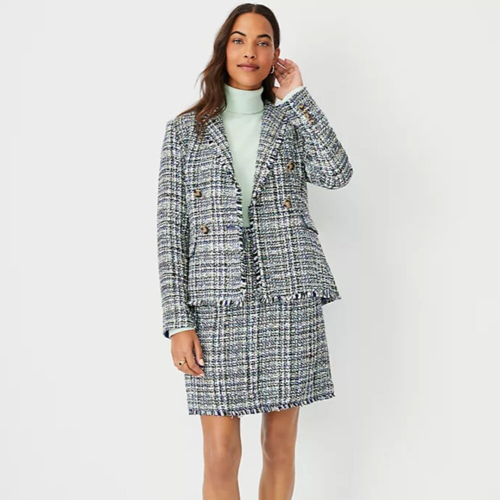 Ann Taylor Multicolor Tweed Blazer